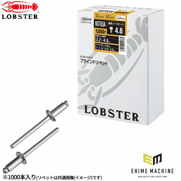 ロブテックス ブラインドリベット ステンレス/ステンレス 丸頭 6-3 1000本入 NST63A (NST63A)(4963202011365) LOBSTER エビ