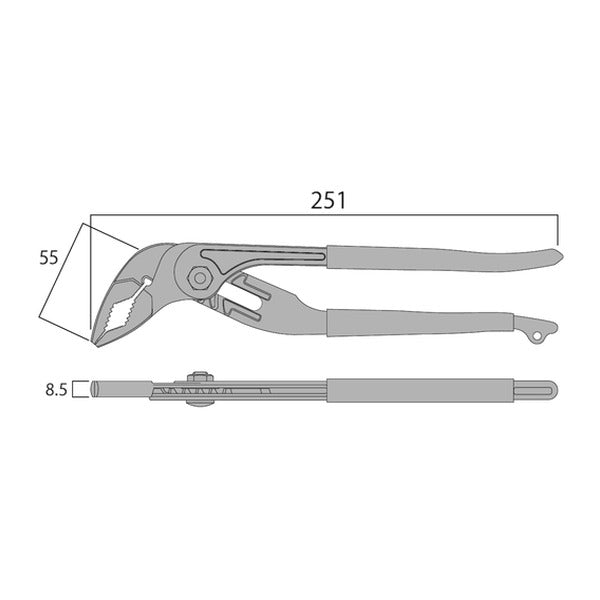 フジ矢 超軽量ウォーターポンププライヤー(黒金) (130-250-BG)(4952520853054) FUJIYA 工具