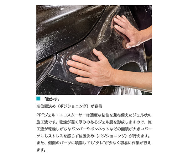 エシュロン PPFジェル・エコスムーサー 2L (原液) P004-02 カット済みヘッドライトプロテクションフィルム施工液 ECHELON