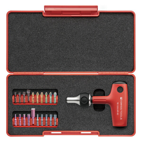 PB SWISS TOOLS 1255.MRSETCBB T型クロスハンドル ラチェット式ドライバー ビットセット ツールボックス入り C6