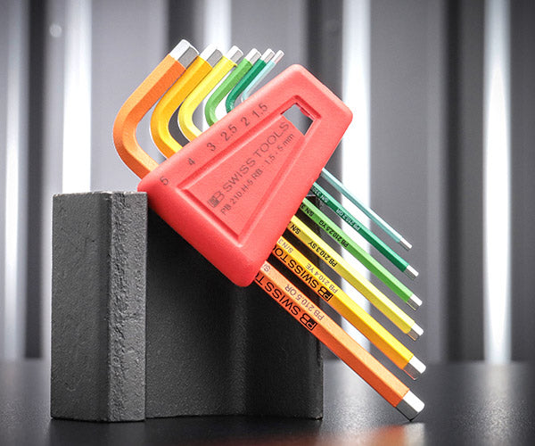 日本正規品 PBスイスツールズ ホルダー付レインボー六角レンチセット 6