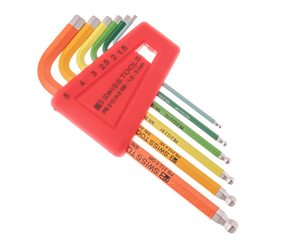日本正規品 PBスイスツールズ ホルダー付ボールポイントレインボー六角レンチセット 6本組 (212.H-5RB) (7610733254262)