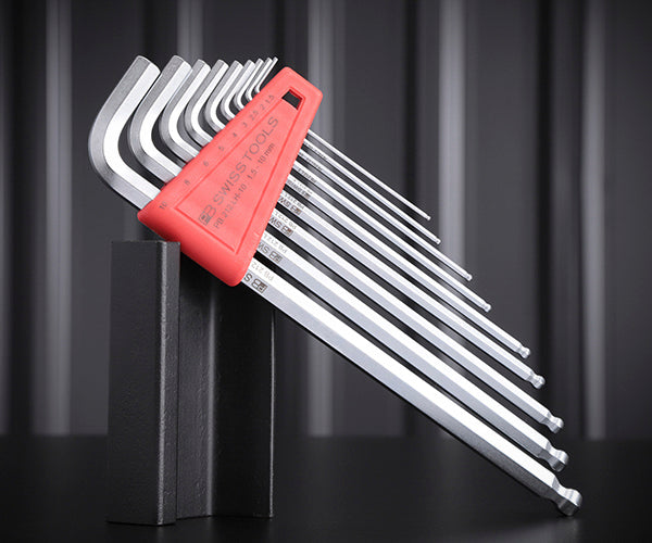 【11月の特価品】日本正規品 PBスイスツールズ ホルダー付ボールポイントロング六角レンチセット 9本組 (212.LH-10) (7610733007165)