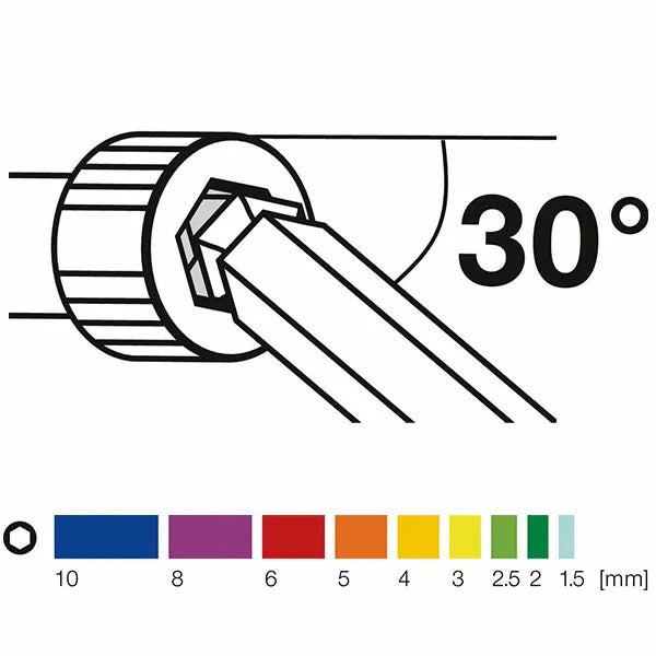 日本正規品 PBスイスツールズ ホルダー付きボールポイントロングレインボー六角レンチセット 9本組 (212.LH-10RB) (7610733076963)