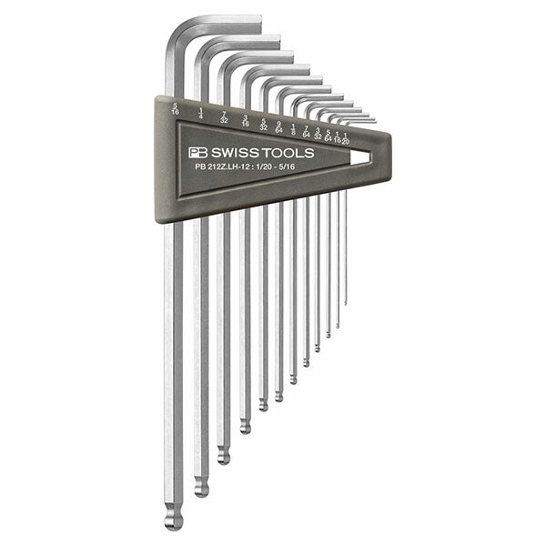 日本正規品 PBスイスツールズ ボール付六角棒レンチセット インチサイズ (212Z.LH-12CBB)(7610733292103)