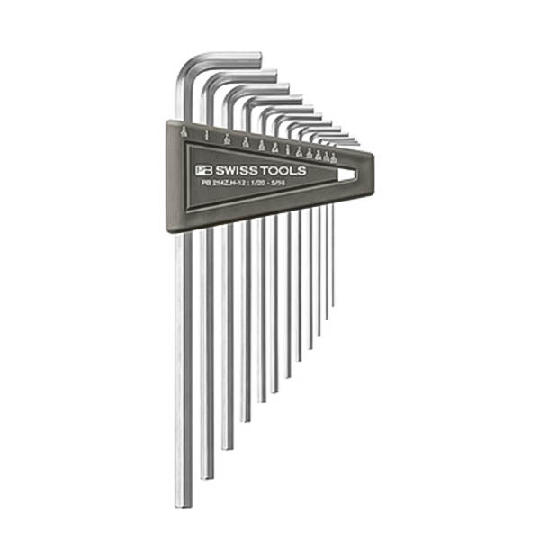 日本正規品 PBスイスツールズ ホルダー付ロング六角レンチセット インチサイズ 12本組 (214Z.H-12) (7610733007318)