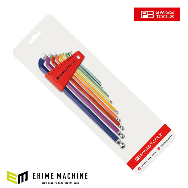 【9月の特価品】日本正規品 PBスイスツールズ レインボーショートヘッド六角棒セット (2212.LH-10RBCN)(7610733244072)