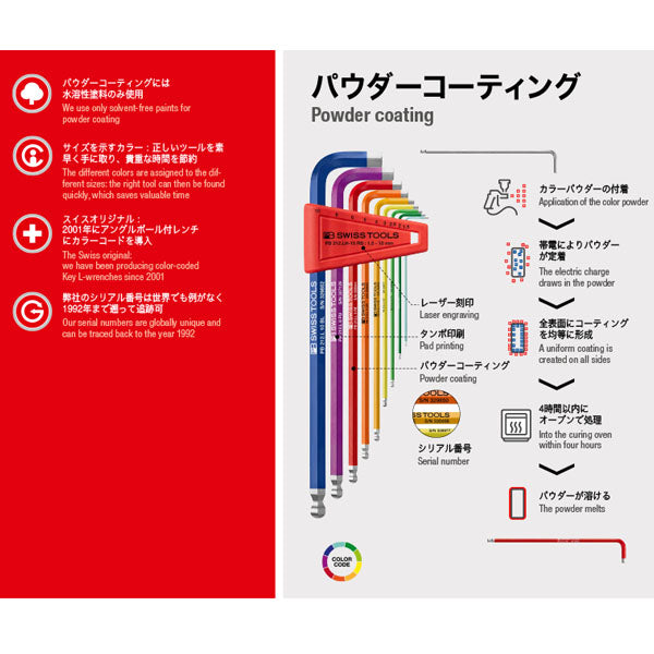 日本正規品 PBスイスツールズ マルチアングルレインボーレンチセット (2222.LH-10RB)(7610733283132)