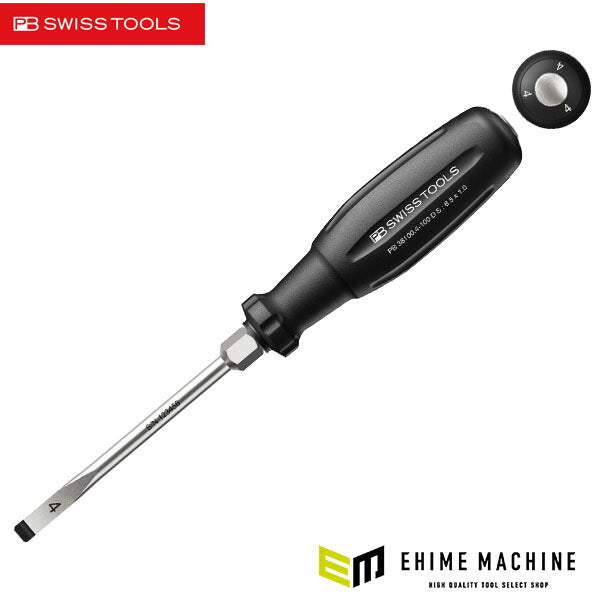 日本正規品 PBスイスツールズ 貫通マイナスドライバー 6.5mm 100mm 根元六角10mm (38100.4-100DS)(7610733296507) 新世代 スイスグリップEVO
