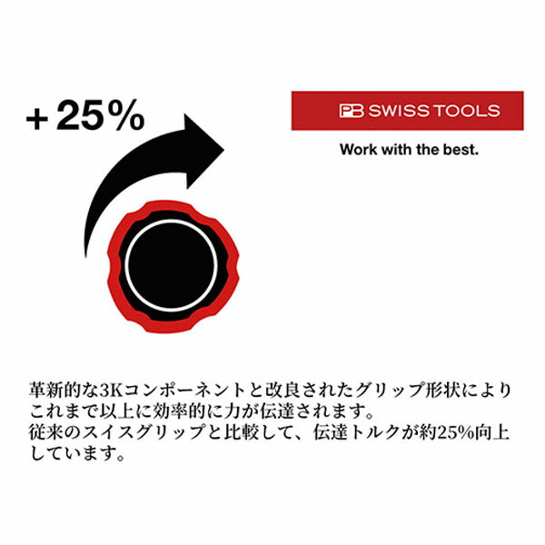 日本正規品 PBスイスツールズ スイスグリップEVO マイナスドライバー 6.5mm 300mmロング (38100.4-300)(7610733295463) 新世代 スイスグリップEVO