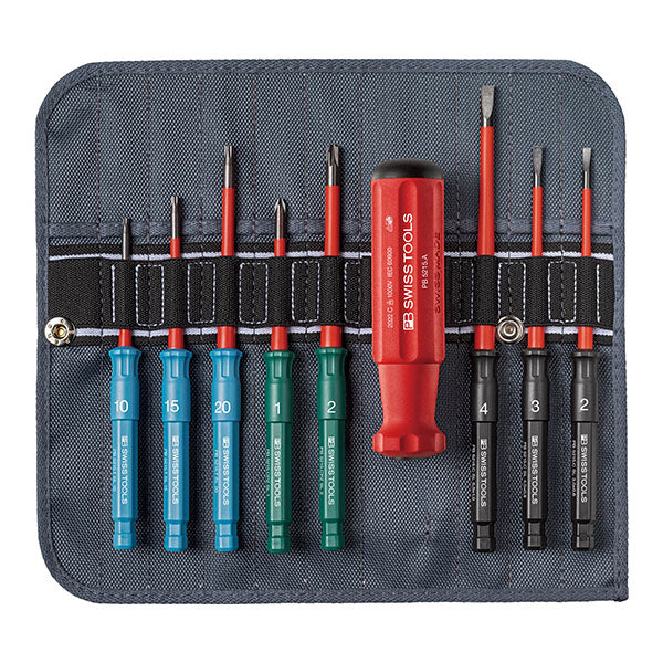 日本正規品 PBスイスツールズ 差替式絶縁ドライバーセット 8本組 (5219.SU)(7610733287826)
