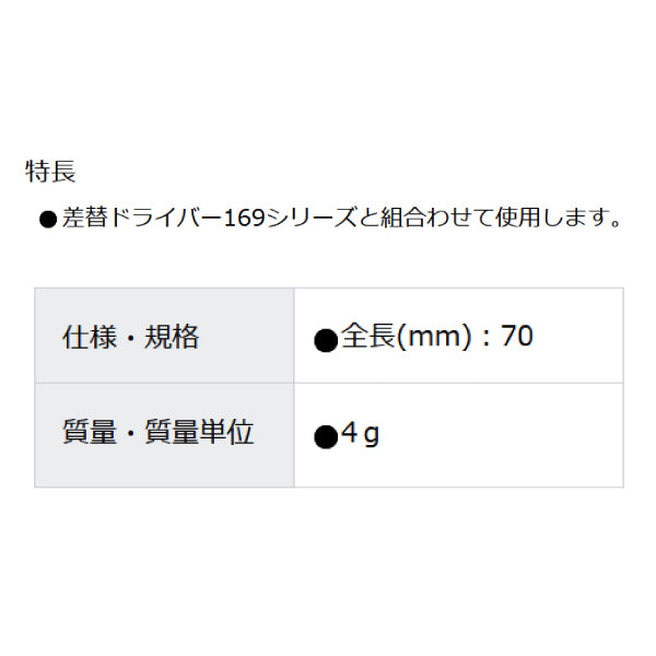 日本正規品 PBスイスツールズ 差替ドライバーブレード(マイナス/プラス) 全長70mm (52CPH.0-70)(7610733265817) PB SWISS TOOLS