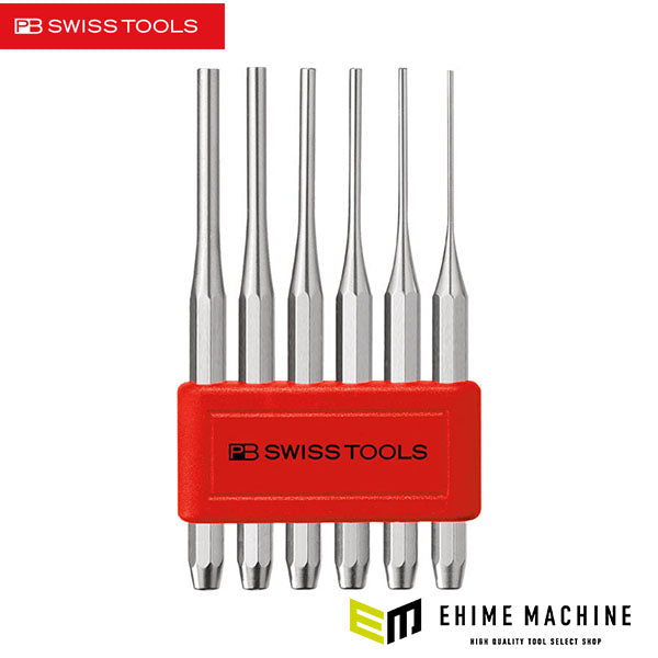 日本正規品 PBスイスツールズ ホルダー付平行ピンポンチセット 6本組 (パックなし) (755.BL) (7610733010608)