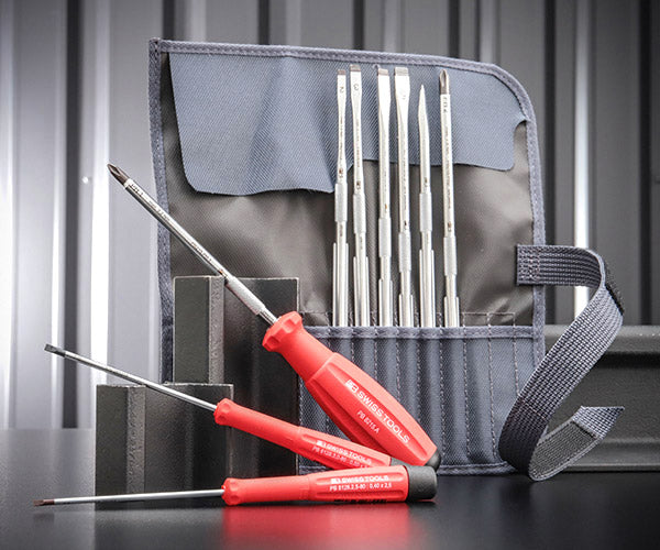 【ワケあり特価品】 (状態B) 日本正規品 PBスイスツールズ 差替式ドライバーセット9本組グレー ロールバッグ付 (BOX) (8218.GYCBB) (7610733281688)