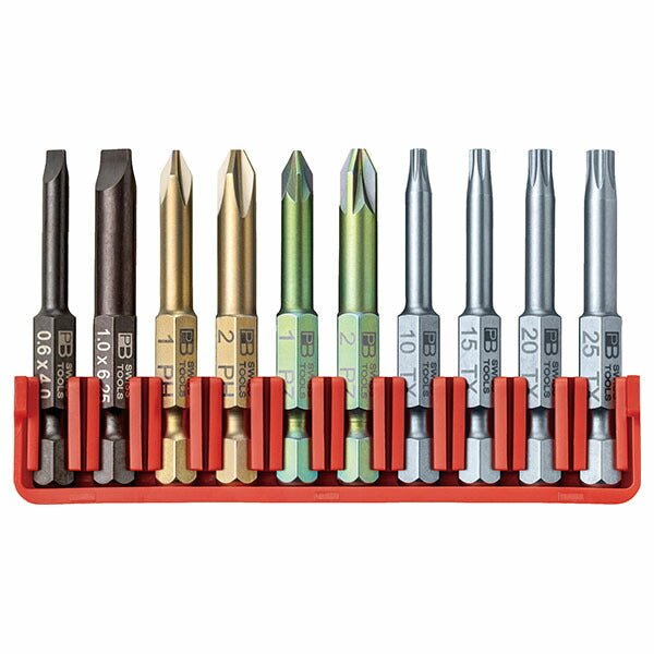 日本正規品 PBスイスツールズ 段付キビット10本組セット ビットホルダー付 (E6.702CN)(7610733293735)