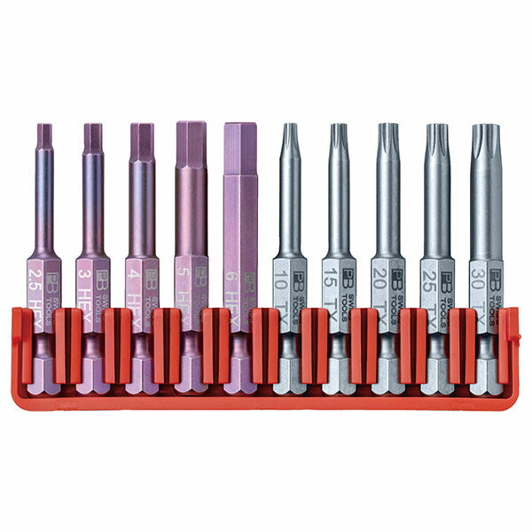日本正規品 PBスイスツールズ 段付キビット10本組セット ビットホルダー付 (E6.704CN)(7610733293759)