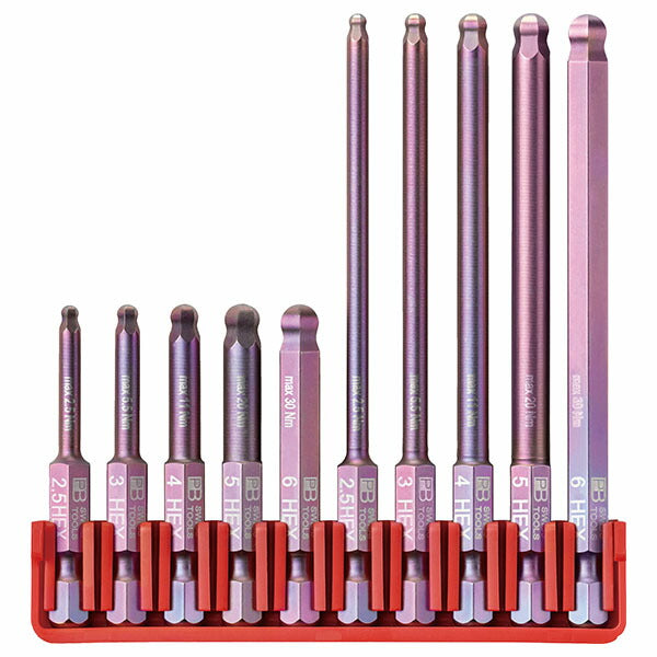 日本正規品 PBスイスツールズ 段付キビット10本組セット ビットホルダー付 (E6.714CN)(7610733293797)