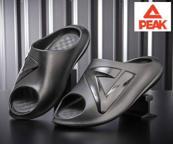 PEAK 歩行時はふわふわ 走ると硬い高反発力ソールに変化するサンダル ピークタイチスライド TS-03 オールブラック 万能サンダル