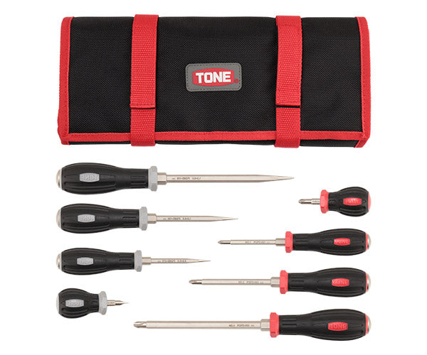 TONE パワーグリップドライバーセット 8本組 布袋付き (PGD8)(4953488315158) トネ