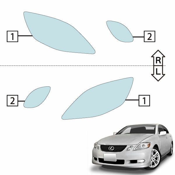 カット済みヘッドライトプロテクションフィルム レクサス GS (H17.7-H19.10) (GWS191型/GRS191型/GRS196型) (PH0201B0505A0SA)