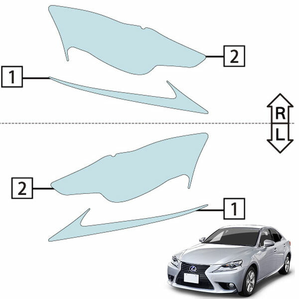 カット済みヘッドライトプロテクションフィルム レクサス IS (H25.5-H28.9) (GSE35型/ASE30型/GSE31型/AVE30型/AVE35型) (PH0203B1305A0SA)