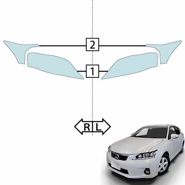 カット済みヘッドライトプロテクションフィルム レクサス CT (H23.1-H25.12) (ZWA10型) (Base/version C) (PH0213L1105A0SA)