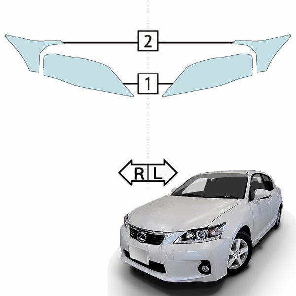 カット済みヘッドライトプロテクションフィルム レクサス CT (H23.1-H25.12) (ZWA10型) (Base/version C) (PH0213L1105B0SA)