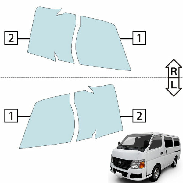カット済みヘッドライトプロテクションフィルム 日産 キャラバン(NV350) 4ドア (H21.1-H24.6) (E25型/E25系) (PH0306I0905A0SA)