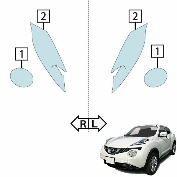 カット済みヘッドライトプロテクションフィルム 日産 ジューク (H27.11-R2.6) (YF15型/F15型/NF15型) (PH0334K1505A0SA)