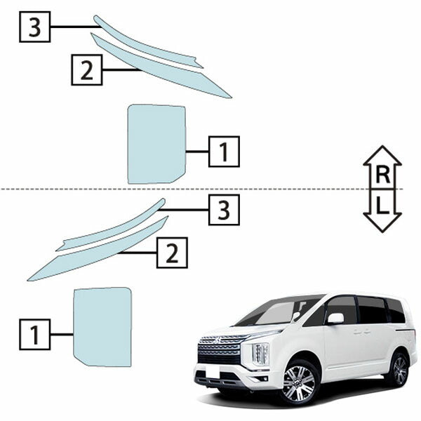 カット済みヘッドライトプロテクションフィルム 三菱 デリカD:5 (H31.2-R2.11) (CV1W型) (M/G/G-Power Package/P) (PH0511J1905A0SB)