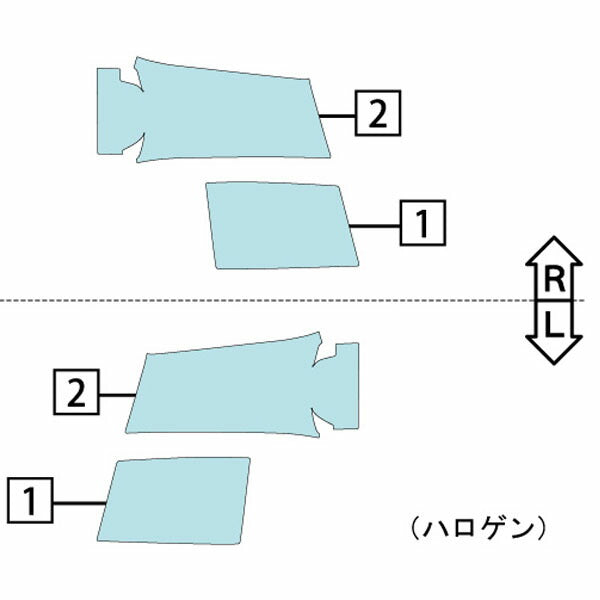 カット済みヘッドライトプロテクションフィルム 三菱 キャンター (H22.10-R2.10) (FEB50型) (Base) (PH0528X1005A0SA)