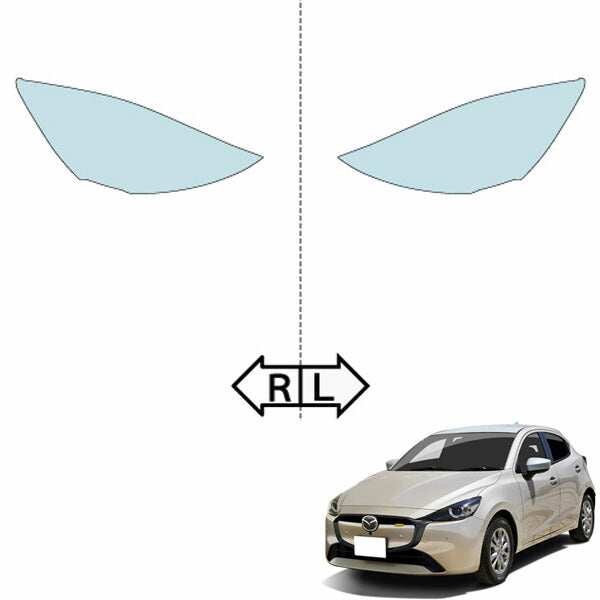 カット済みヘッドライトプロテクションフィルム マツダ MAZDA2 (R5.3-) (DJLFS型/DJLAS型/DJ5AS型/DJ5FS型) (15/XD/sport) (PH0615H2305A0SA)