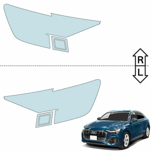 カット済みヘッドライトプロテクションフィルム アウディ Q8 (R1.9-R6.9) (F1DCBS型/F1DCBA型) (Base/Luxury/S line) (PH3238K1905A0SA)