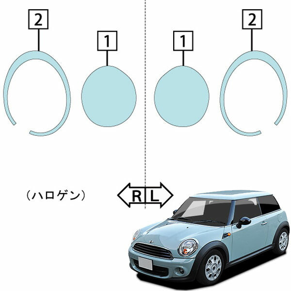 カット済みヘッドライトプロテクションフィルム ミニ 3ドア (H22.10-H26.3) (SR16型/SU16型/SV16型/SUJCW型) (ONE/COOPER) (PH4301G1005A0SB)