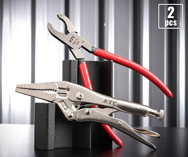 KTC PSN-175150LNEM 壊ねじプライヤー+ロングノーズロッキングプライヤー 2点セット (PSN-175,150LNEM) エヒメマシンオリジナル商品