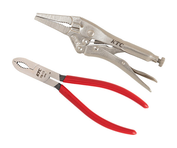 KTC PSN-175150LNEM 壊ねじプライヤー+ロングノーズロッキングプライヤー 2点セット (PSN-175,150LNEM) エヒメマシンオリジナル商品