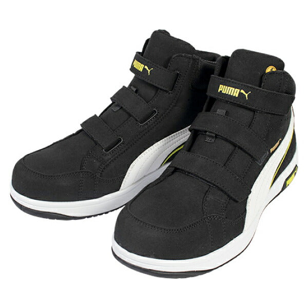 プーマ ヘリテイジ ミッドカット エアツイスト 2.0 No.63.203.0 ブラック PUMA ベルトモデル 安全靴 おしゃれ かっこいい 作業靴 JSAA規格 A種 プロスニーカー ヘリテージ ミドルカット