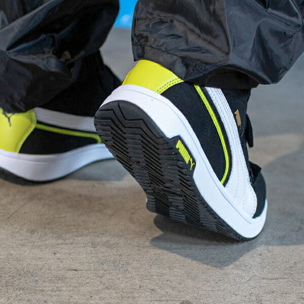 プーマ ヘリテイジ ミッドカット エアツイスト 2.0 No.63.203.0 ブラック PUMA ベルトモデル 安全靴 おしゃれ かっこいい 作業靴 JSAA規格 A種 プロスニーカー ヘリテージ ミドルカット