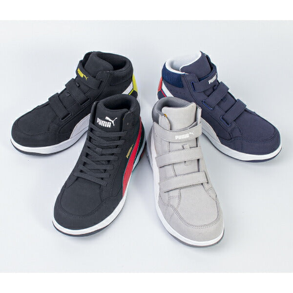 プーマ ヘリテイジ ミッドカット エアツイスト 2.0 No.63.203.0 ブラック PUMA ベルトモデル 安全靴 おしゃれ かっこいい 作業靴 JSAA規格 A種 プロスニーカー ヘリテージ ミドルカット