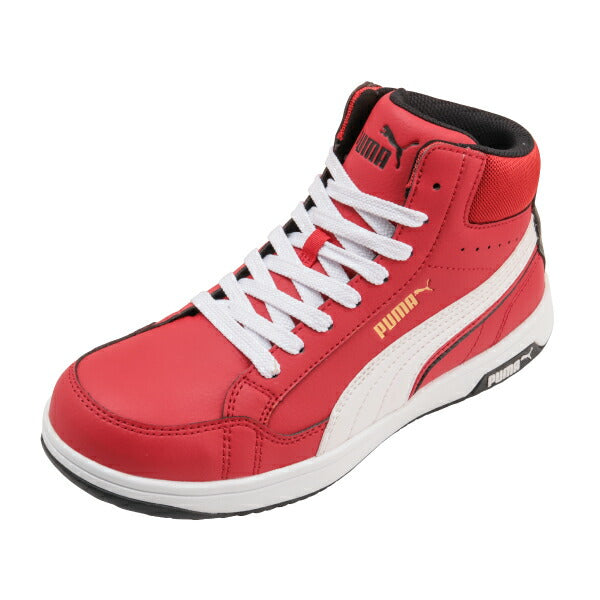 プーマ ヘリテイジ ミッドカット エアツイスト 2.0 No.63.209.0 PUMA シューレースタイプ クレスト革調 PUモデル 安全靴 JSAA規格 A種 プロスニーカー ヘリテージ ミドルカット