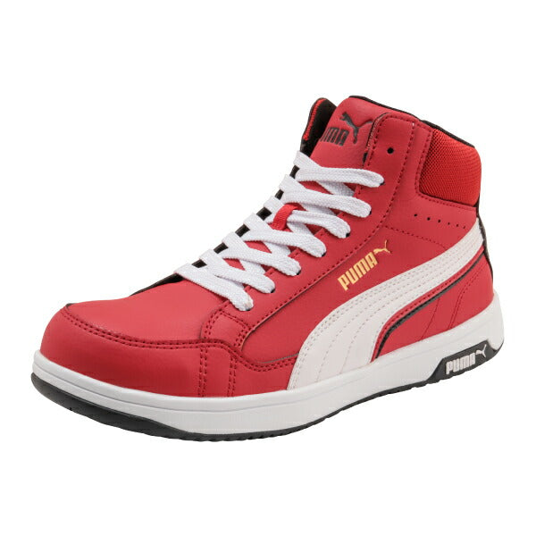 プーマ ヘリテイジ ミッドカット エアツイスト 2.0 No.63.209.0 PUMA シューレースタイプ クレスト革調 PUモデル 安全靴 JSAA規格 A種 プロスニーカー ヘリテージ ミドルカット