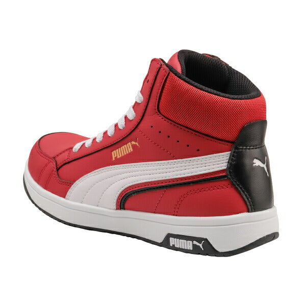 プーマ ヘリテイジ ミッドカット エアツイスト 2.0 No.63.209.0 PUMA シューレースタイプ クレスト革調 PUモデル 安全靴 JSAA規格 A種 プロスニーカー ヘリテージ ミドルカット