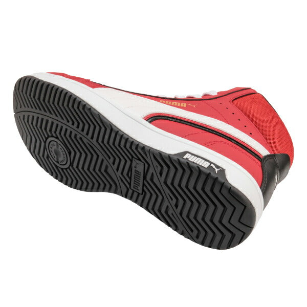 プーマ ヘリテイジ ミッドカット エアツイスト 2.0 No.63.209.0 PUMA シューレースタイプ クレスト革調 PUモデル 安全靴 JSAA規格 A種 プロスニーカー ヘリテージ ミドルカット