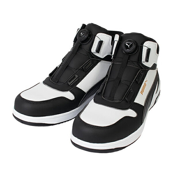 プーマ 安全靴 63.211.0 フロントコート ディスク ブラック ミッド FRONTCOURT DISC MID PUMA HERITAGE ヘリテイジ ディスクレーシングシステム