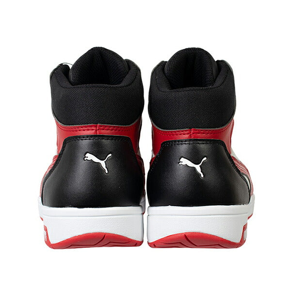 プーマ 安全靴 63.212.0 フロントコート ディスク ブラック&ホワイト&レッド ミッド FRONTCOURT DISC MID PUMA ヘリテイジ ディスクレーシングシステム