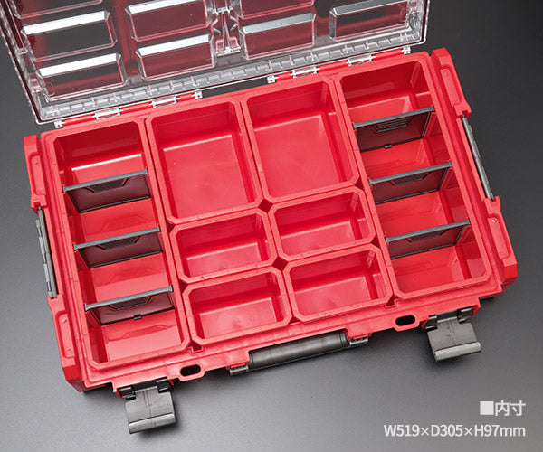 【6月の特価品】キューブリック 5901238256212 超耐久オーガナイザー XL 2.0 容量13.5L 幅582x高さ131mm QBRICK ORGQXL2CCZEPG003 QS1 ONE Organizer XL2.0 Red