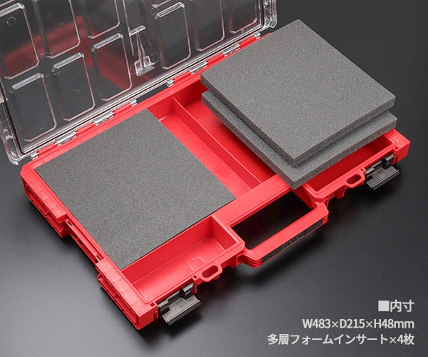 キューブリック 5901238256601 超耐久オーガナイザー L 2.0 容量6L 幅531x高さ77mm QBRICK ORGQL2FCZEPG003 QS1 ONE Organizer L2.0 Red MFI