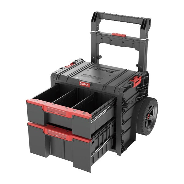 日本正規品 キューブリック PRO 2.0 キャリー 2段引出しツールボックス 9.5L+12L 自動ロック 伸縮ハンドル (SKRWQCP2PD2CZAPG003)(5901238265344) QBRICK