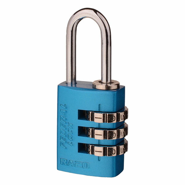 日本正規品 フェデラル ダイヤル式アルミ南京錠 20mm ブルー (RA20-B-P)(4545301102191) FEDERAL
