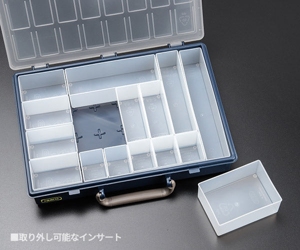 ラーコ パーツケース アソーター 55 4×8-15 (136211)(5733439136211) インサート15個付属 スライドラッチ 半透明フタ RAACO